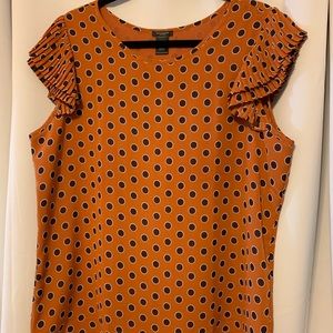 NWT Ann Taylor Factory Pleated Cap Sleeve Blouse